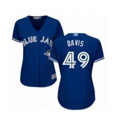 Women's Toronto Blue Jays #49 Jonathan Davis Authentic Blue Alternate Baseball Player Jersey Women's Toronto Blue Jays #49 Jonathan Davis Authentic Blue Alternate Baseball Player Jersey