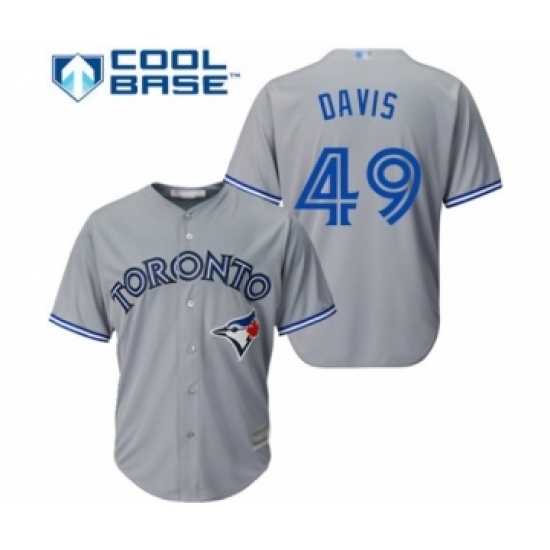 Youth Toronto Blue Jays #49 Jonathan Davis Authentic Grey Road Baseball Player Jersey Youth Toronto Blue Jays #49 Jonathan Davis Authentic Grey Road Baseball Player Jersey