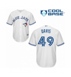Youth Toronto Blue Jays #49 Jonathan Davis Authentic White Home Baseball Player Jersey Youth Toronto Blue Jays #49 Jonathan Davis Authentic White Home Baseball Player Jersey