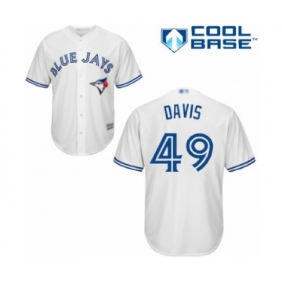 Youth Toronto Blue Jays #49 Jonathan Davis Authentic White Home Baseball Player Jersey Youth Toronto Blue Jays #49 Jonathan Davis Authentic White Home Baseball Player Jersey
