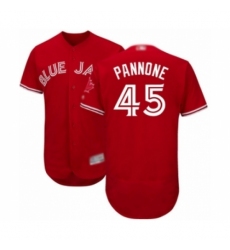 Men's Toronto Blue Jays #45 Thomas Pannone Scarlet Alternate Flex Base Authentic Collection Alternate Baseball Player Jersey Men's Toronto Blue Jays #45 Thomas Pannone Scarlet Alternate Flex Base Authentic Collection Alternate Baseball Player Jersey