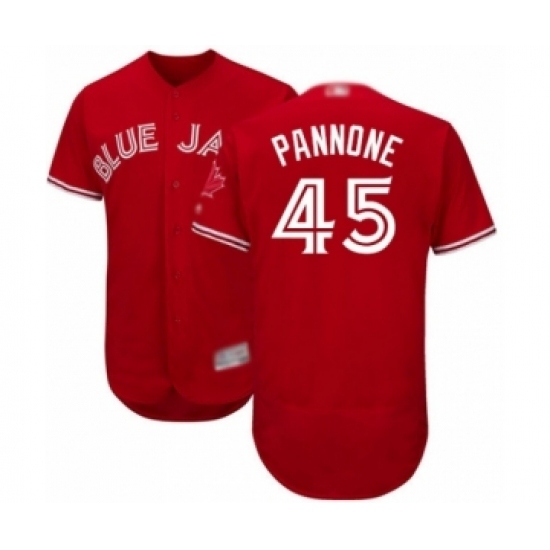 Men's Toronto Blue Jays #45 Thomas Pannone Scarlet Alternate Flex Base Authentic Collection Alternate Baseball Player Jersey Men's Toronto Blue Jays #45 Thomas Pannone Scarlet Alternate Flex Base Authentic Collection Alternate Baseball Player Jersey