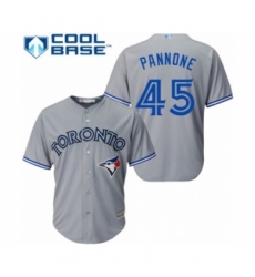 Youth Toronto Blue Jays #45 Thomas Pannone Authentic Grey Road Baseball Player Jersey Youth Toronto Blue Jays #45 Thomas Pannone Authentic Grey Road Baseball Player Jersey