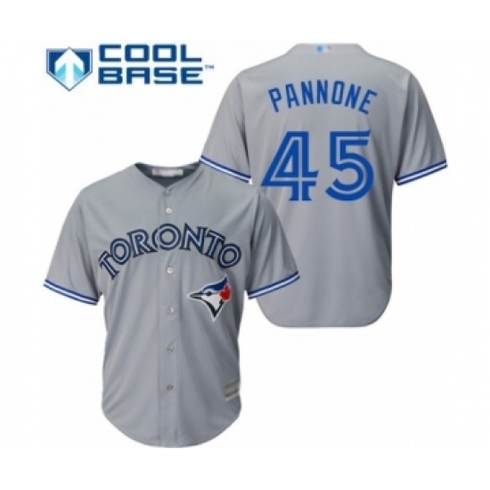 Youth Toronto Blue Jays #45 Thomas Pannone Authentic Grey Road Baseball Player Jersey Youth Toronto Blue Jays #45 Thomas Pannone Authentic Grey Road Baseball Player Jersey
