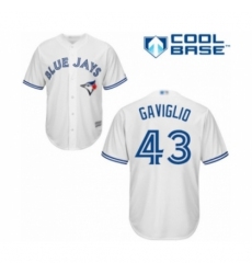 Youth Toronto Blue Jays #43 Sam Gaviglio Authentic White Home Baseball Player Jersey Youth Toronto Blue Jays #43 Sam Gaviglio Authentic White Home Baseball Player Jersey