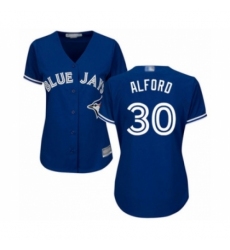 Women's Toronto Blue Jays #30 Anthony Alford Authentic Blue Alternate Baseball Player Jersey Women's Toronto Blue Jays #30 Anthony Alford Authentic Blue Alternate Baseball Player Jersey