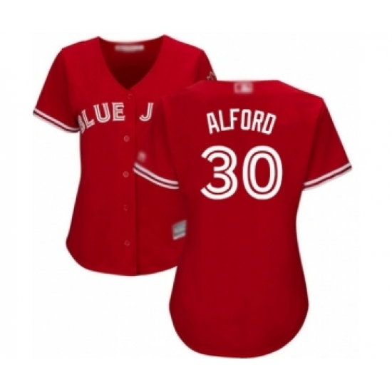 Women's Toronto Blue Jays #30 Anthony Alford Authentic Scarlet Alternate Baseball Player Jersey Women's Toronto Blue Jays #30 Anthony Alford Authentic Scarlet Alternate Baseball Player Jersey