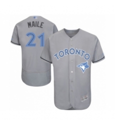 Men's Toronto Blue Jays #21 Luke Maile Authentic Gray 2016 Father's Day Fashion Flex Base Baseball Player Jersey Men's Toronto Blue Jays #21 Luke Maile Authentic Gray 2016 Father's Day Fashion Flex Base Baseball Player Jersey