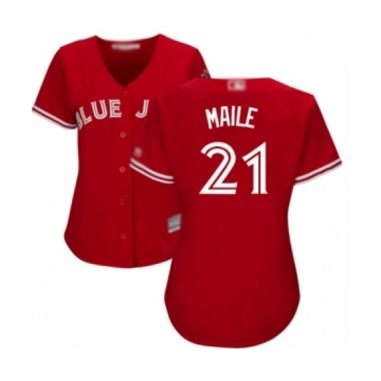 Women's Toronto Blue Jays #21 Luke Maile Authentic Scarlet Alternate Baseball Player Jersey Women's Toronto Blue Jays #21 Luke Maile Authentic Scarlet Alternate Baseball Player Jersey