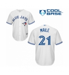 Youth Toronto Blue Jays #21 Luke Maile Authentic White Home Baseball Player Jersey Youth Toronto Blue Jays #21 Luke Maile Authentic White Home Baseball Player Jersey