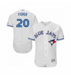 Men's Toronto Blue Jays #20 Derek Fisher White Home Flex Base Authentic Collection Baseball Player Jersey Men's Toronto Blue Jays #20 Derek Fisher White Home Flex Base Authentic Collection Baseball Player Jersey