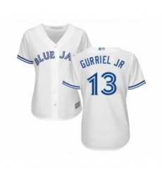Women's Toronto Blue Jays #13 Lourdes Gurriel Jr. Authentic White Home Baseball Player Jersey Women's Toronto Blue Jays #13 Lourdes Gurriel Jr. Authentic White Home Baseball Player Jersey
