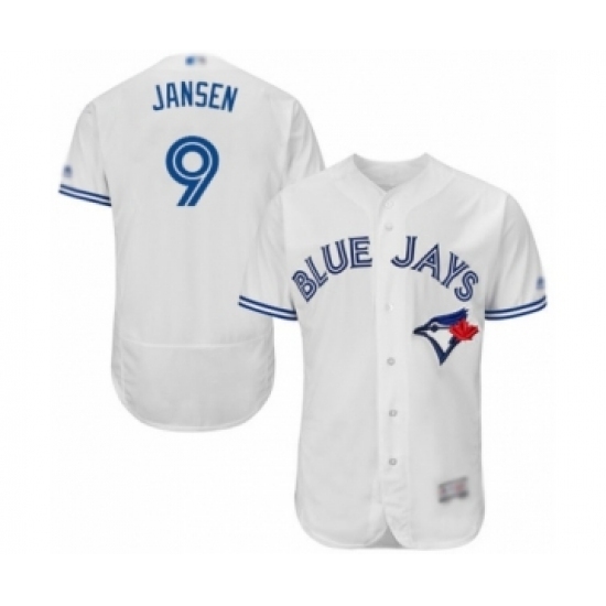 Men's Toronto Blue Jays #9 Danny Jansen White Home Flex Base Authentic Collection Baseball Player Jersey Men's Toronto Blue Jays #9 Danny Jansen White Home Flex Base Authentic Collection Baseball Player Jersey