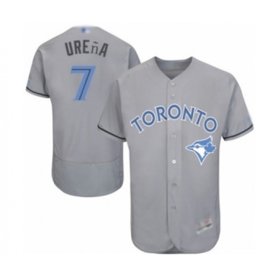 Men's Toronto Blue Jays #7 Richard Urena Authentic Gray 2016 Father's Day Fashion Flex Base Baseball Player Jersey Men's Toronto Blue Jays #7 Richard Urena Authentic Gray 2016 Father's Day Fashion Flex Base Baseball Player Jersey