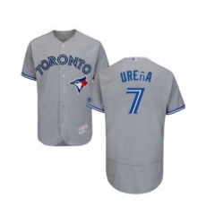Men's Toronto Blue Jays #7 Richard Urena Grey Road Flex Base Authentic Collection Baseball Player Jersey
