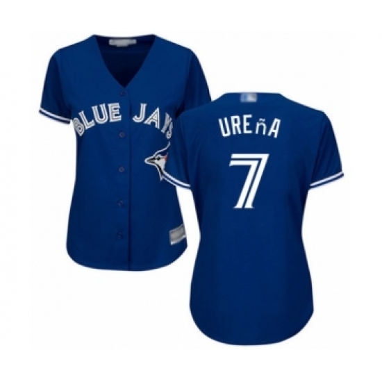 Women's Toronto Blue Jays #7 Richard Urena Authentic Blue Alternate Baseball Player Jersey Women's Toronto Blue Jays #7 Richard Urena Authentic Blue Alternate Baseball Player Jersey