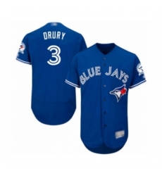 Men's Toronto Blue Jays #3 Brandon Drury Blue Alternate Flex Base Authentic Collection Baseball Player Jersey