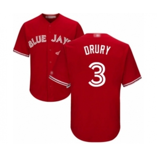 Youth Toronto Blue Jays #3 Brandon Drury Authentic Scarlet Alternate Baseball Player Jersey Youth Toronto Blue Jays #3 Brandon Drury Authentic Scarlet Alternate Baseball Player Jersey