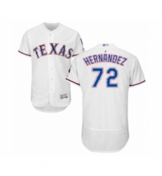 Men's Texas Rangers #72 Jonathan Hernandez White Home Flex Base Authentic Collection Baseball Player Jersey