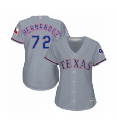Women's Texas Rangers #72 Jonathan Hernandez Authentic Grey Road Cool Base Baseball Player Jersey Women's Texas Rangers #72 Jonathan Hernandez Authentic Grey Road Cool Base Baseball Player Jersey