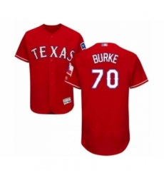 Men's Texas Rangers #70 Brock Burke Red Alternate Flex Base Authentic Collection Baseball Player Jersey Men's Texas Rangers #70 Brock Burke Red Alternate Flex Base Authentic Collection Baseball Player Jersey