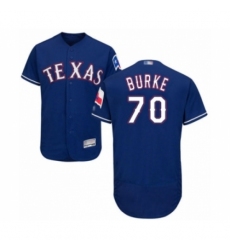 Men's Texas Rangers #70 Brock Burke Royal Blue Alternate Flex Base Authentic Collection Baseball Player Jersey Men's Texas Rangers #70 Brock Burke Royal Blue Alternate Flex Base Authentic Collection Baseball Player Jersey