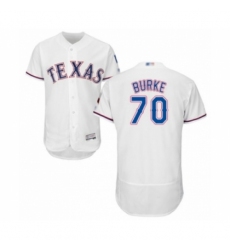 Men's Texas Rangers #70 Brock Burke White Home Flex Base Authentic Collection Baseball Player Jersey Men's Texas Rangers #70 Brock Burke White Home Flex Base Authentic Collection Baseball Player Jersey