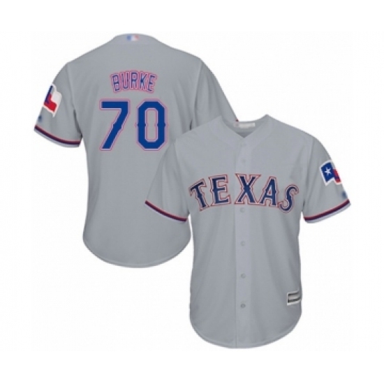Youth Texas Rangers #70 Brock Burke Authentic Grey Road Cool Base Baseball Player Jersey Youth Texas Rangers #70 Brock Burke Authentic Grey Road Cool Base Baseball Player Jersey