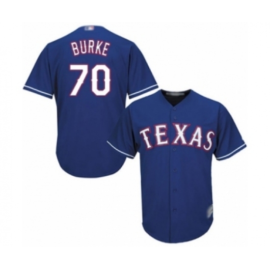 Youth Texas Rangers #70 Brock Burke Authentic Royal Blue Alternate 2 Cool Base Baseball Player Jersey Youth Texas Rangers #70 Brock Burke Authentic Royal Blue Alternate 2 Cool Base Baseball Player Jersey