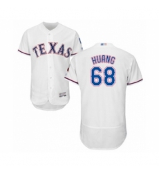 Men's Texas Rangers #68 Wei-Chieh Huang White Home Flex Base Authentic Collection Baseball Player Jersey