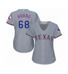 Women's Texas Rangers #68 Wei-Chieh Huang Authentic Grey Road Cool Base Baseball Player Jersey
