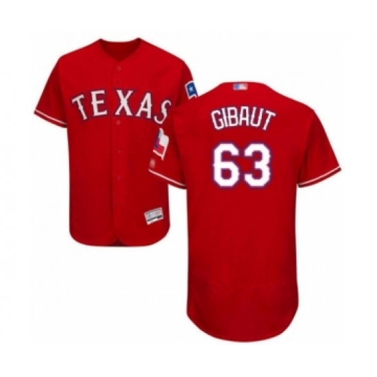 Men's Texas Rangers #63 Ian Gibaut Red Alternate Flex Base Authentic Collection Baseball Player Jersey Men's Texas Rangers #63 Ian Gibaut Red Alternate Flex Base Authentic Collection Baseball Player Jersey