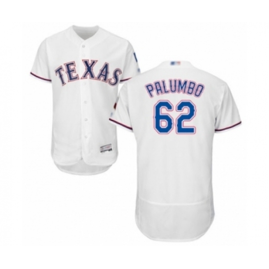 Men's Texas Rangers #62 Joe Palumbo White Home Flex Base Authentic Collection Baseball Player Jersey Men's Texas Rangers #62 Joe Palumbo White Home Flex Base Authentic Collection Baseball Player Jersey