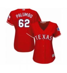 Women's Texas Rangers #62 Joe Palumbo Authentic Red Alternate Cool Base Baseball Player Jersey Women's Texas Rangers #62 Joe Palumbo Authentic Red Alternate Cool Base Baseball Player Jersey