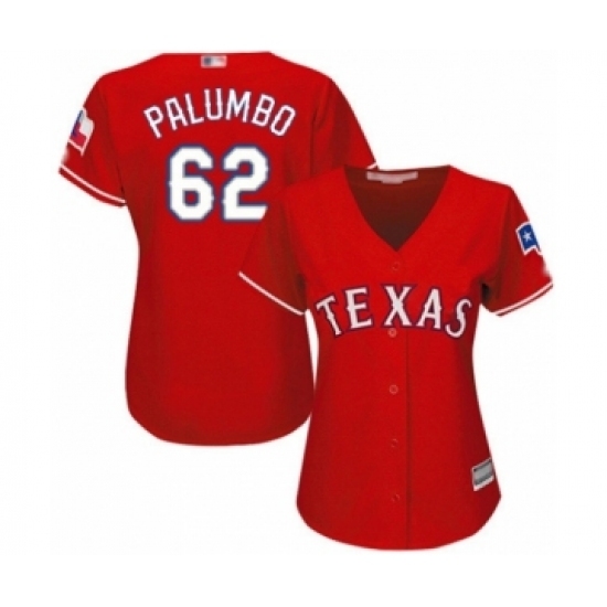 Women's Texas Rangers #62 Joe Palumbo Authentic Red Alternate Cool Base Baseball Player Jersey Women's Texas Rangers #62 Joe Palumbo Authentic Red Alternate Cool Base Baseball Player Jersey