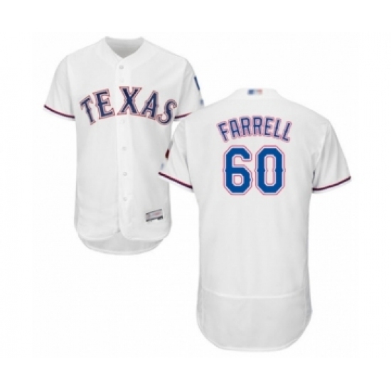 Men's Texas Rangers #60 Luke Farrell White Home Flex Base Authentic Collection Baseball Player Jersey Men's Texas Rangers #60 Luke Farrell White Home Flex Base Authentic Collection Baseball Player Jersey