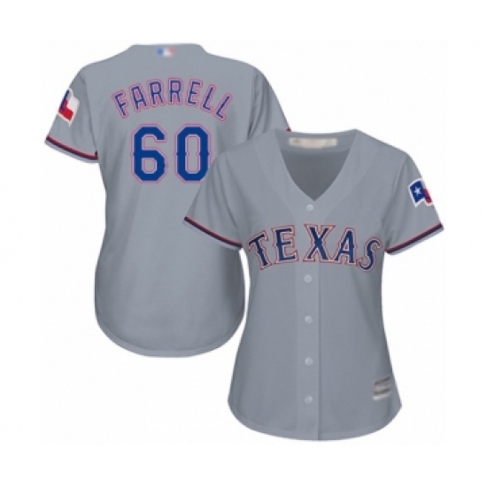 Women's Texas Rangers #60 Luke Farrell Authentic Grey Road Cool Base Baseball Player Jersey Women's Texas Rangers #60 Luke Farrell Authentic Grey Road Cool Base Baseball Player Jersey