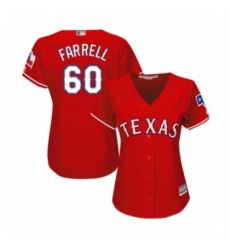 Women's Texas Rangers #60 Luke Farrell Authentic Red Alternate Cool Base Baseball Player Jersey Women's Texas Rangers #60 Luke Farrell Authentic Red Alternate Cool Base Baseball Player Jersey
