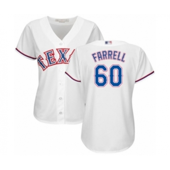 Women's Texas Rangers #60 Luke Farrell Authentic White Home Cool Base Baseball Player Jersey Women's Texas Rangers #60 Luke Farrell Authentic White Home Cool Base Baseball Player Jersey