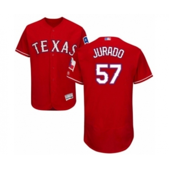 Men's Texas Rangers #57 Ariel Jurado Red Alternate Flex Base Authentic Collection Baseball Player Jersey Men's Texas Rangers #57 Ariel Jurado Red Alternate Flex Base Authentic Collection Baseball Player Jersey