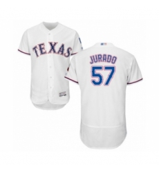 Men's Texas Rangers #57 Ariel Jurado White Home Flex Base Authentic Collection Baseball Player Jersey Men's Texas Rangers #57 Ariel Jurado White Home Flex Base Authentic Collection Baseball Player Jersey