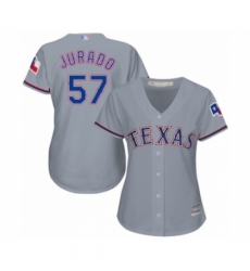Women's Texas Rangers #57 Ariel Jurado Authentic Grey Road Cool Base Baseball Player Jersey Women's Texas Rangers #57 Ariel Jurado Authentic Grey Road Cool Base Baseball Player Jersey