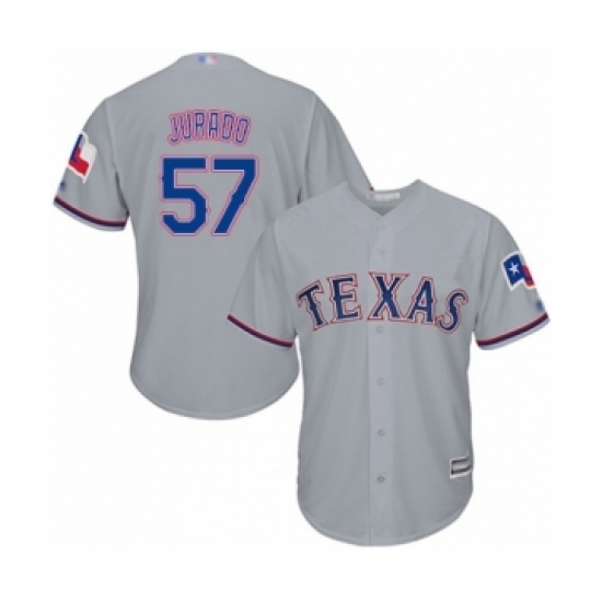 Youth Texas Rangers #57 Ariel Jurado Authentic Grey Road Cool Base Baseball Player Jersey Youth Texas Rangers #57 Ariel Jurado Authentic Grey Road Cool Base Baseball Player Jersey