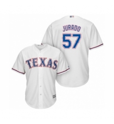 Youth Texas Rangers #57 Ariel Jurado Authentic White Home Cool Base Baseball Player Jersey Youth Texas Rangers #57 Ariel Jurado Authentic White Home Cool Base Baseball Player Jersey