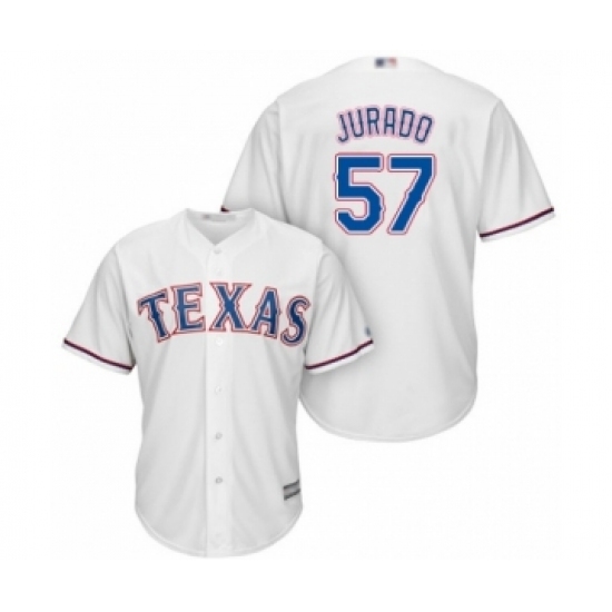 Youth Texas Rangers #57 Ariel Jurado Authentic White Home Cool Base Baseball Player Jersey Youth Texas Rangers #57 Ariel Jurado Authentic White Home Cool Base Baseball Player Jersey