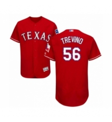Men's Texas Rangers #56 Jose Trevino Red Alternate Flex Base Authentic Collection Baseball Player Jersey Men's Texas Rangers #56 Jose Trevino Red Alternate Flex Base Authentic Collection Baseball Player Jersey