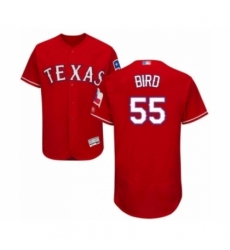 Men's Texas Rangers #55 Kyle Bird Red Alternate Flex Base Authentic Collection Baseball Player Jersey Men's Texas Rangers #55 Kyle Bird Red Alternate Flex Base Authentic Collection Baseball Player Jersey