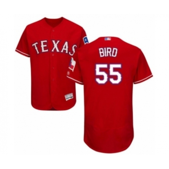 Men's Texas Rangers #55 Kyle Bird Red Alternate Flex Base Authentic Collection Baseball Player Jersey Men's Texas Rangers #55 Kyle Bird Red Alternate Flex Base Authentic Collection Baseball Player Jersey