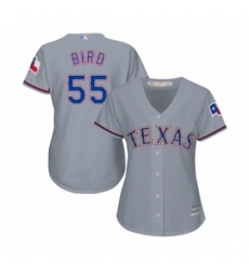 Women's Texas Rangers #55 Kyle Bird Authentic Grey Road Cool Base Baseball Player Jersey Women's Texas Rangers #55 Kyle Bird Authentic Grey Road Cool Base Baseball Player Jersey