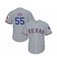 Youth Texas Rangers #55 Kyle Bird Authentic Grey Road Cool Base Baseball Player Jersey Youth Texas Rangers #55 Kyle Bird Authentic Grey Road Cool Base Baseball Player Jersey